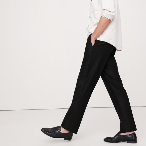 NWT $200 Mens 33 x 30 Black Banana Republic Signature Italian Hopsack Suit Pants - Picture 4 of 8